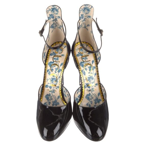 GUCCI Patent Leather Crystal Embellishments D'Orsay Pumps Size 9 NEW - Picture 3 of 10